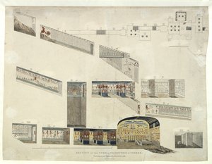 Sectie van het graf van Psammuthis in Thebe, ontdekt en geopend door Belzoni in 1818 door Giovanni Battista Belzoni