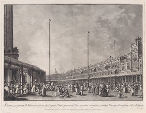 Plaat 9: Processie op Sacramentsdag op het Piazza San Marco, uit 