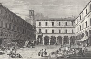 Uitzicht op het marktplein bij de kerk van San Giacomo