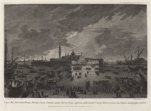 Kerstavond Processie naar San Giorgio Maggiore door Giovanni Battista Brustolon after Giovanni Battista Moretti