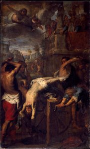 Het martelaarschap van Sint Clemens van Ancyre (4e eeuw) Schilderij door Giovanni Battista Carlone (1592-1677)
