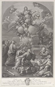 De Hemelvaart van de Maagd, die uit het graf oprijst omringd door Apostelen, 1778 door Giovanni Battista Cecchi