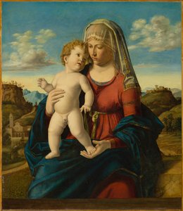 Madonna en kind in een landschap, ca. 1496-1499 door Giovanni Battista Cima da Conegliano