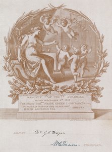 Uitnodiging voor een banket in de Guildhall, Londen, op 9 november 1900 door Giovanni Battista Cipriani