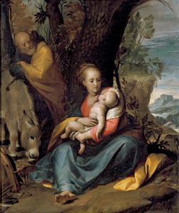 De rust tijdens de vlucht naar Egypte, ca. 1598-1600 door Giovanni Battista Crespi