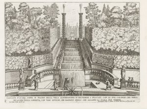 Cascade in de tuinen van de Villa Aldobrandini te Frascati