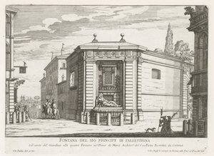 Dianafontein van de Quattro Fontane te Rome door Giovanni Battista Falda