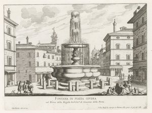 Fontein op Piazza Giudia te Rome