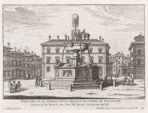 Fontein op Piazza Santa Maria in Trastevere