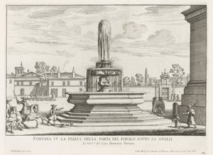 Fontein op Piazza del Popolo te Rome