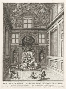 Stanza dei Venti in de tuinen van de Villa Aldobrandini te Frascati door Giovanni Battista Falda