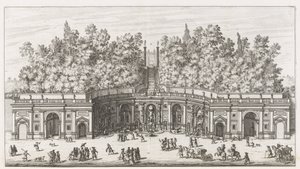 Teatro delle Acque in de tuinen van de Villa Aldobrandini te Frascati door Giovanni Battista Falda