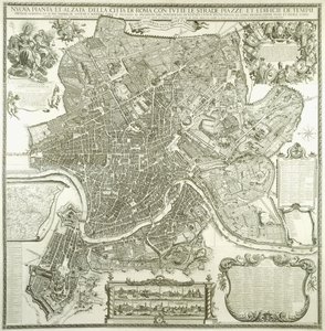 Stadsplan van Rome, 1730