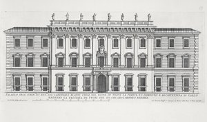 Uitzicht op de gevel van Palazzo Chigi, Rome, ontworpen door Matteo di Castello, Carlo Maderno (1556-1629) en Giovanni Bernini (1598-1680)