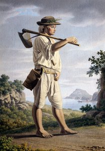 Boer op de achtergrond van Campi Flegrei, door Giovan Battista Lusieri door Giovanni Battista Lusieri