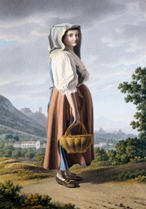 Boer op de achtergrond van Maddaloni, door Giovan Battista Lusieri, Italië door Giovanni Battista Lusieri