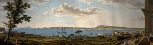 Uitzicht op Posillipo en Napels vanaf Portici