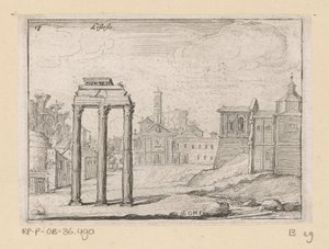 Gezicht op het Forum Romanum te Rome door Giovanni Battista Mercati