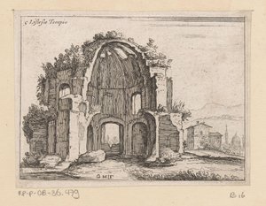 Resten van de Tempel van Minerva Medica in een landschap door Giovanni Battista Mercati