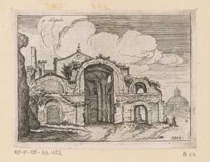 Resten van de Thermen van Diocletianus te Rome door Giovanni Battista Mercati