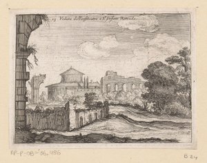 Resten van een amfitheater bij de San Stefano Rotondo te Rome door Giovanni Battista Mercati