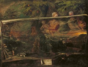 Een Visioen van de Heilige Familie nabij Verona, 1581 door Giovanni Battista Moroni