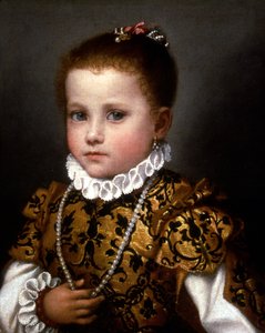 Klein meisje van het huis Redetti door Giovanni Battista Moroni