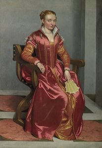 Portret van een dame La Dama in Rosso, ca. 1560