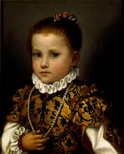 Portret van een klein meisje door Giovanni Battista Moroni