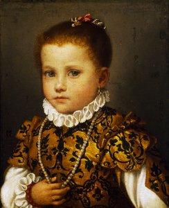 Portret van een klein meisje uit het huis Redetti door Giovanni Battista Moroni