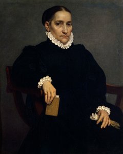 Portret van oudere vrouw in het zwart