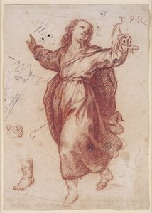 Het Kind Jezus en studies van zijn linkerhand en linkervoet door Giovanni Battista Paggi