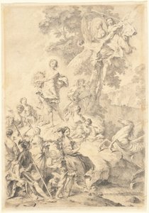 Apollo, de Muzen en Mars: Ter Ere van Tasso door Giovanni Battista Piazzetta