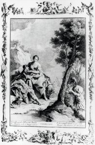 Armida en Rinaldo gezien door Kruisvaarders Carlo en Ubaldo, canto XVI, Jeruzalem bevrijd door Giovanni Battista Piazzetta
