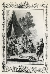 Jeruzalem Bevrijd, canto XI illustratie door Giovanni Battista Piazzetta (1683-1754) voor gedicht van Torquato Tasso (1544-1595), editie gepubliceerd in Venetië in 1745, Italië
