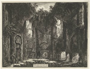 Academie in de Villa Adriana te Tivoli door Giovanni Battista Piranesi