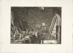 Afvoerkanaal van Meer van Albano door Giovanni Battista Piranesi