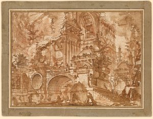 Een oude haven door Giovanni Battista Piranesi
