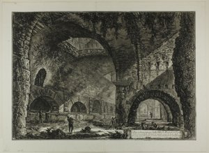 Een ander interieurzicht van de Villa van Maecenas, Tivoli, uit Zichten van Rome door Giovanni Battista Piranesi