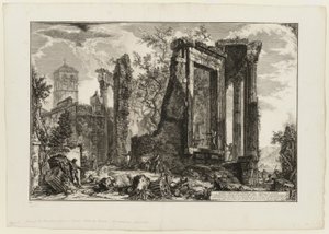 Een ander uitzicht op de Tempel van de Sibylle in Tivoli, uit Gezichten van Rome door Giovanni Battista Piranesi