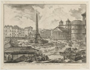 Uitzicht op de Piazza della Rotonda met het Pantheon en de obelisk