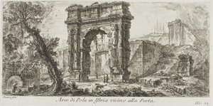 Boog van Pola in Istrië bij de poort, plaat 24 uit Enkele uitzichten van triomfbogen en andere monumenten door Giovanni Battista Piranesi