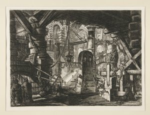 Carceri, XVI: De pier met kettingen door Giovanni Battista Piranesi