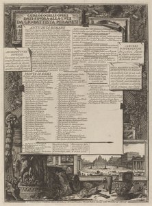 Catalogus van de Werken door Giovanni Battista Piranesi