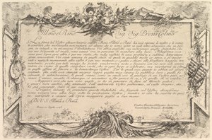 Opdracht aan Giovanni Bottari, ca. 1748 door Giovanni Battista Piranesi