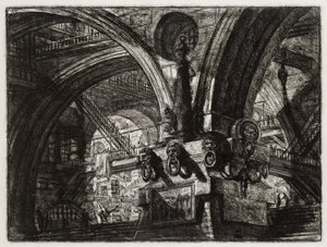 De pijler met de lamp (Blad 15 in: Carceri d