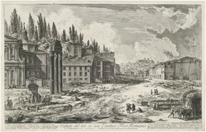 Forum Romanum met de Tempel van Jupiter Stator te Rome door Giovanni Battista Piranesi