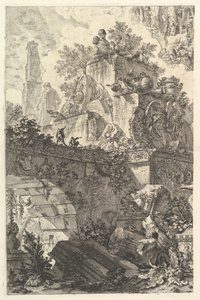 Frontispice, met standbeeld van Minerva