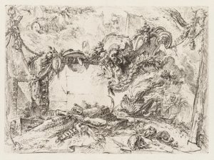 Groteschi: Ruïnes met schedels en een rokende vaas, ca. 1745-50