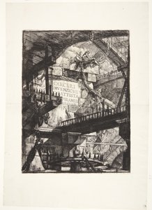 Denkbeeldige gevangenissen. Titel door Giovanni Battista Piranesi